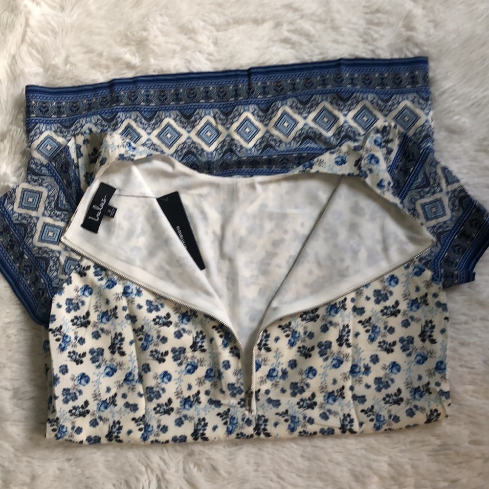 Lulu’s NWT Let’s Travel The World White Floral Print Shift Dress 💙 - Picture 12 of 12